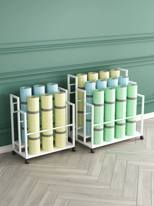 스포츠 정리대 다용도 요가매트 운동기구 수납랙 보관함 홈짐 피트니스 거치대, 2단 화이트 길이 100cm