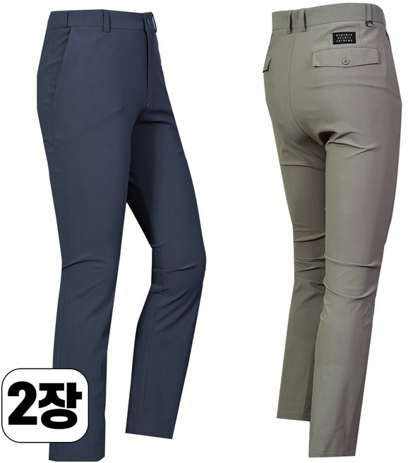 워킹맨 1+1(2장) 여름용 남성 시원한 쿨링 무지 스판 허리조절 바지 일상복 외출복 아웃도어 골프웨어 하의 B166