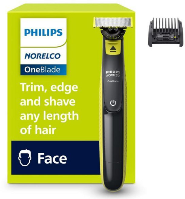 필립스 노렐코 원블레이드 360 하이브리드 QP2724/90, Black & Lime Green, OneBlade 360 Face, 1개