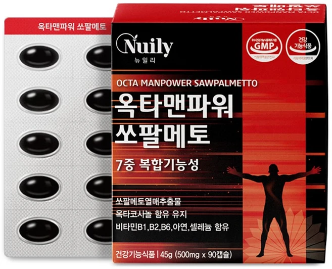 뉴일리 7중복합기능성 옥타맨 파워쏘팔메토 90캡슐 (3개월) 1개, 90정 - 쿠팡