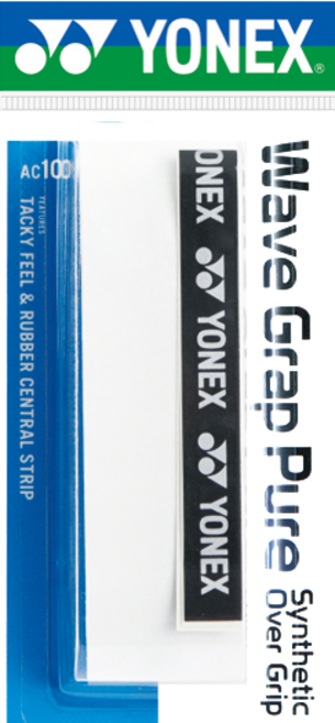 요넥스 AC108WEX 배드민턴 테니스 겸용 스파이럴 심그립 낱개포장 에스엠, 화이트, 1개