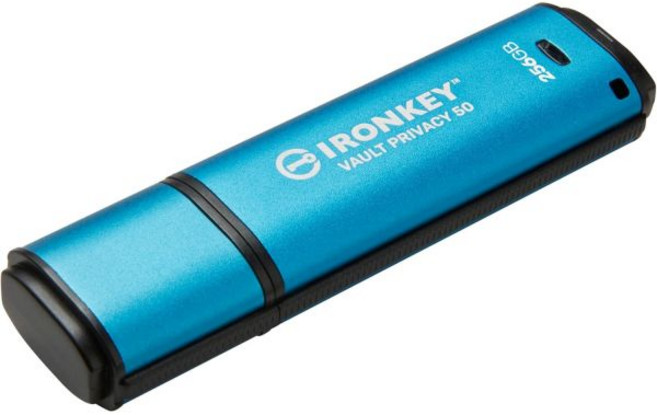 Kingston Ironkey Vault 프라이버시 50 USB-C 256GB 플래시 드라이브 | FIPS 197 인증 XTS-AES 256비트 BadUSB 및 Brute Fo, USB-A