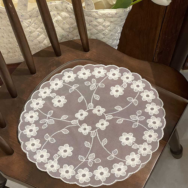 다람앤토리 러블리 레이스 덮개 테이블 매트, 2개, 소형, 레이스3번 디자인