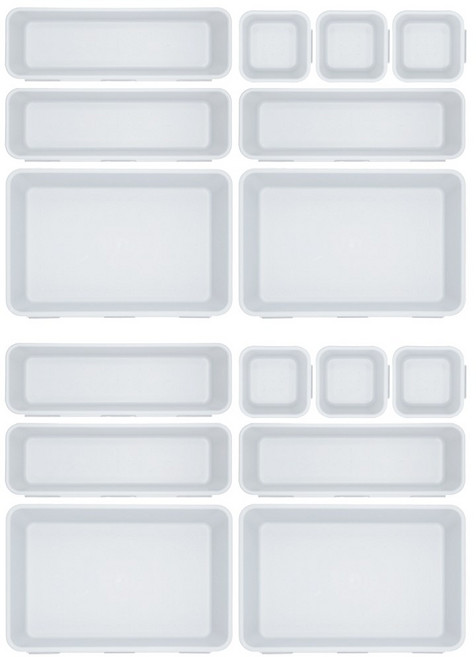 아리코 조립식 다용도 서랍정리함, 그레이, 2세트