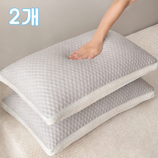 NUNUHANA 여름 냉감 쿨링 베개 2개, 그레이 2개