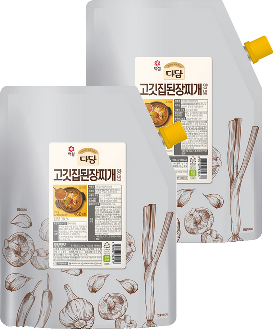 다담 고깃집 된장찌개 양념, 2kg, 2개