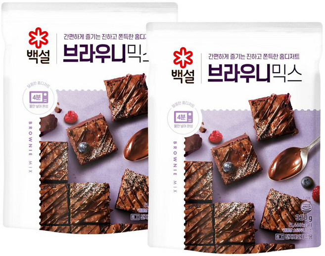 백설 오리지널 브라우니믹스, 320g, 2개