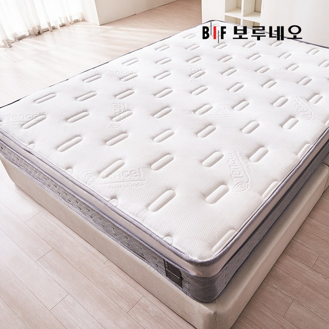 BIF보루네오 디에르 픽셀 슈퍼싱글 유로탑 독립스프링 매트리스, 슈퍼싱글SS_화이트그레이