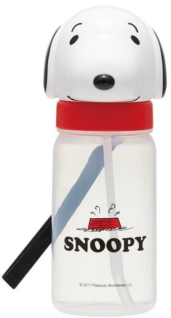 스누피 얼굴 빨대 물통 350ml, 1개