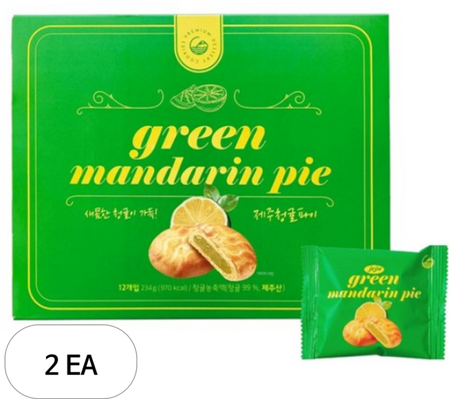 청우식품 제주 청귤파이 12p, 2개, 234g