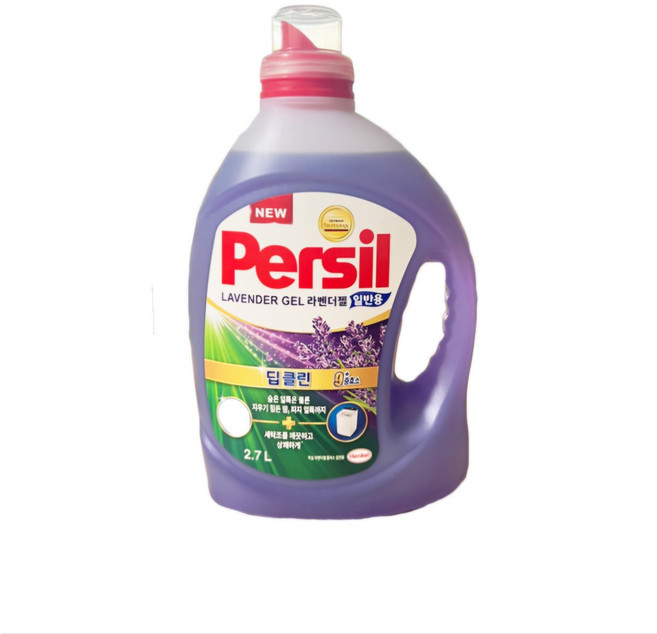 퍼실 딥클린 라벤더젤 드럼용 라벤더코튼향 액상세제 본품, 2.7L, 5개