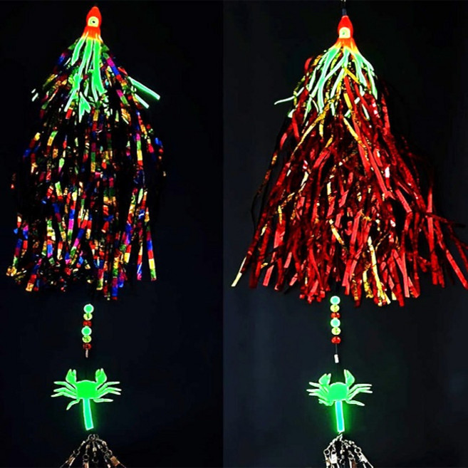 이오스 컴퍼니 동해 대왕 피문어 채비 꽃게 꼴뚜기 문어 루어 낚시 EOS-057 색동 오색동 EOS-058 레드 골드, EOS-057 피문어채비 색동, 1개