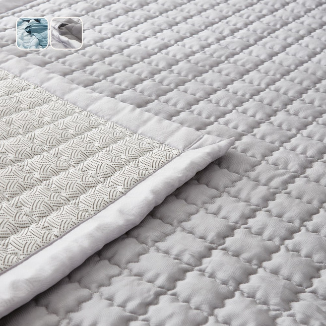국산 여름 리빙캐슬 니스 풍기인견100 침대패드, 그레이