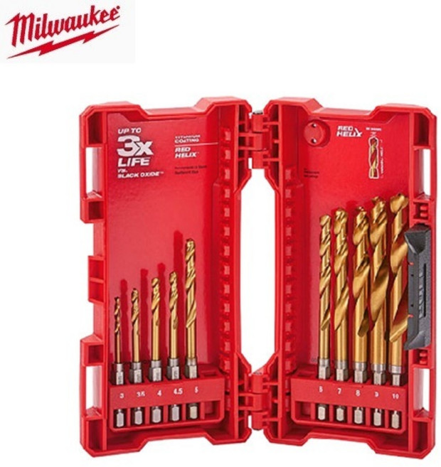 밀워키 48-89-4859 티타늄 드릴비트 세트(10pc) 팩아웃 호환 임팩용, 1개