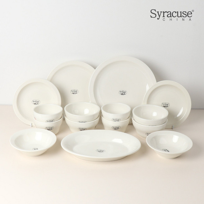 시라쿠스 뉴욕 4인 그릇세트 15p 식기세트, 크림화이트, 1개