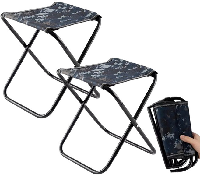 아웃사이드업 초경량 휴대용 접이식 미니 의자, 2개, 블랙카모