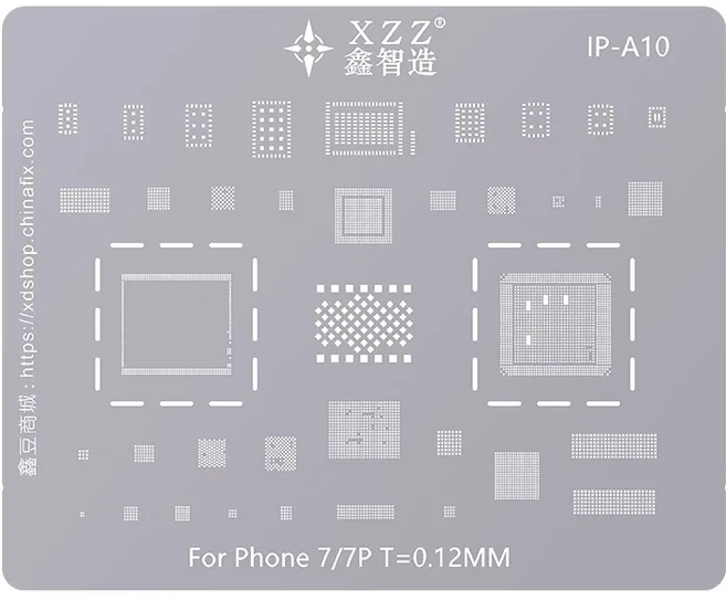iPhone 7-14 ProMax용 XZZ 마더보드 스텐실 BGA 리볼링 CPU IC 칩 수리 재작업 주석 심기 솔더 스틸 메쉬, 06 IP-A10 Stencil