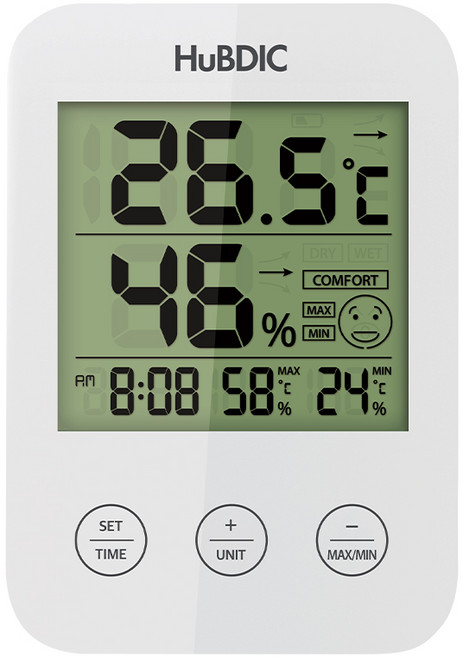 휴비딕 스마트 디지털 온습도계 HT-3, 1개, 화이트