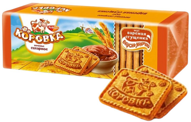 코로브카 진한 연유 맛 비스킷 쿠키 유럽 러시아 간식 280g, 1개