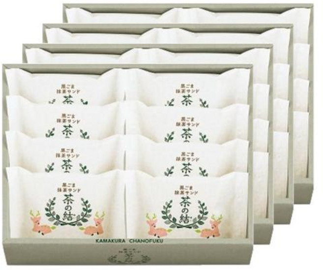 카마쿠라 차노후쿠 흑임자 말차 샌드 8p, 4개, 220g