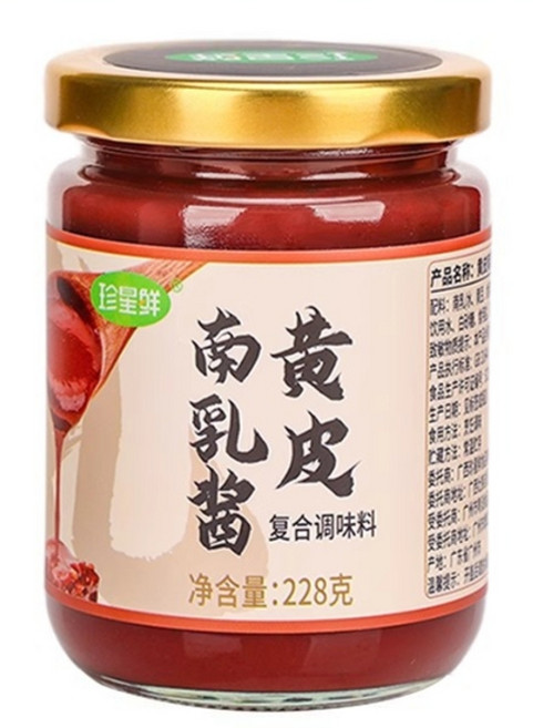 광동식 황피 남유 소스 홍푸루 고기 조미료 홍소육, 황두 발효두부 228g 1병