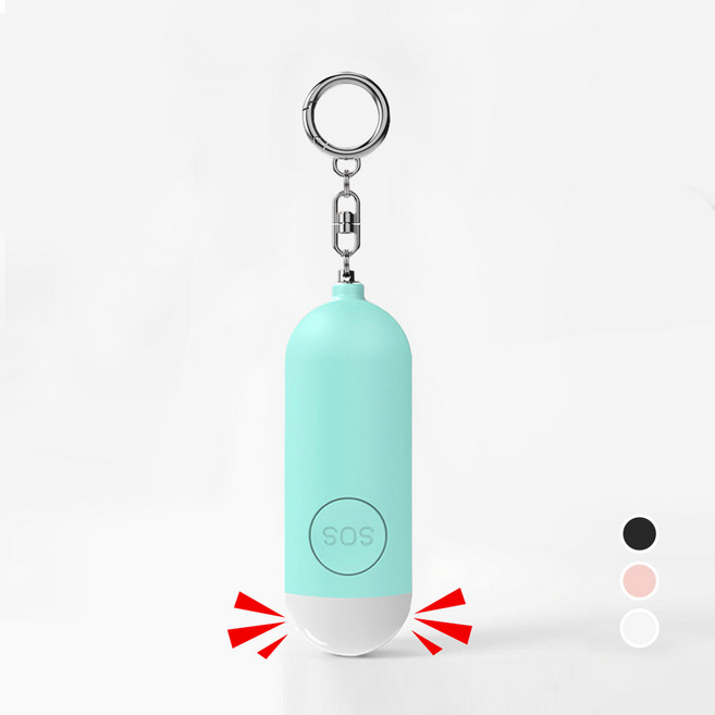 오토림 휴대용 호신 경보기 C타입 충전 130dB 고출력 LED 라이트 키링형, 1개, 블루