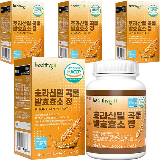 [런칭특가] 호라산 밀 곡물 발효 효소 콤부차 정 식약처 HACCP 인증, 4개, 90정