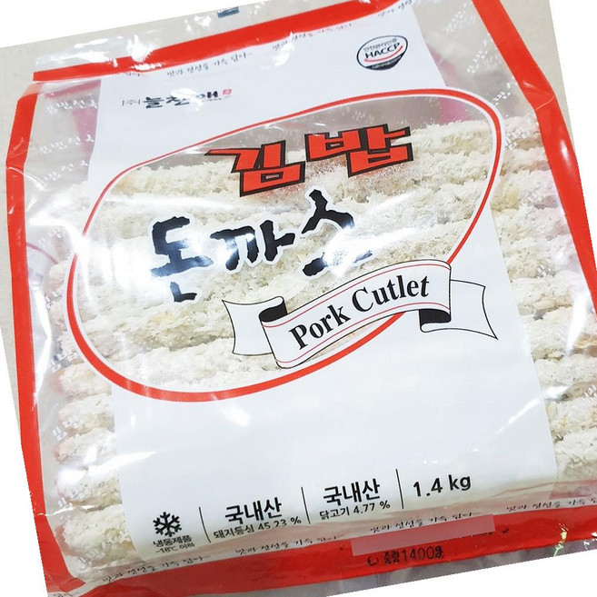 늘찬 김밥 돈까스 1.4kg 70g 20개 6개 냉동