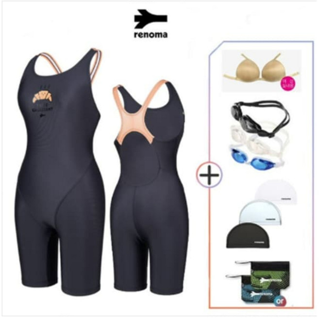 [백화점 정품] 레노마수영복 여성 체형커버 수영복 4부 크로아 X백 반신