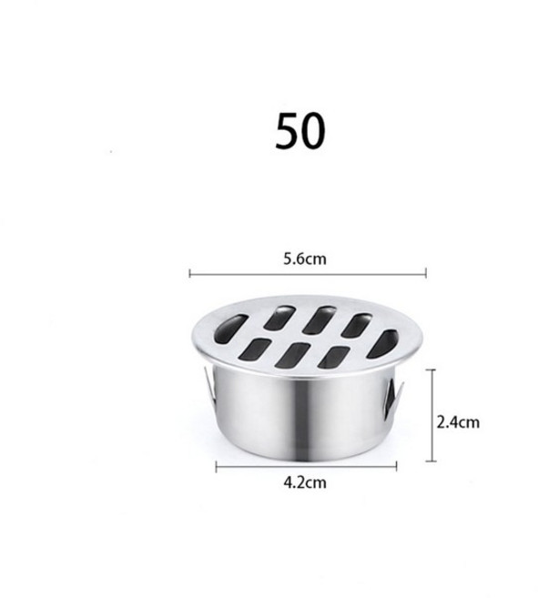 우수관거름망 스테인레스 스틸 지붕 원형 바닥 드레인 커버 레인 파이프 캡 대형 변위 욕실 도구, [01] 50mm, 1개