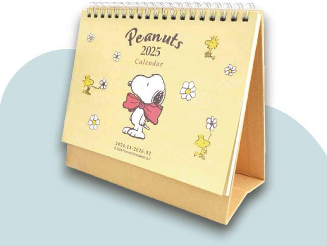 Peanuts 史努比 2025年 大月曆 線圈桌曆 備忘錄 行事曆 (2024.11-2026.02), 1個, DK-8654B 大月曆