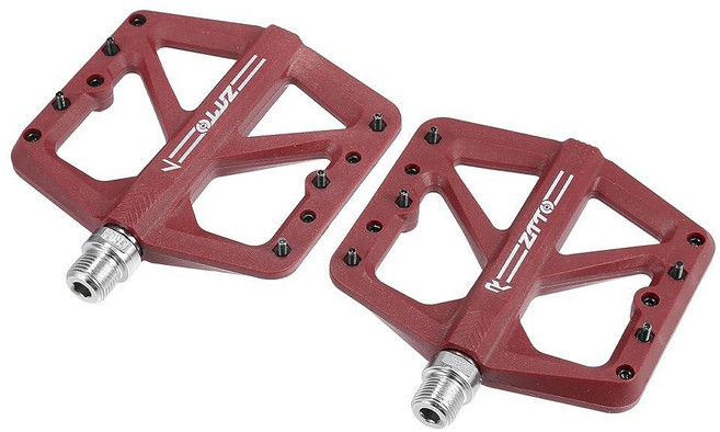 X AUTOHAUX 나일론 후면 풋 1쌍 BMX 발판 자전거 핏 범용 플랫 MTB 페달 페그 퍼플 1.4cm(916인치) 차축, Red, 1개, 레드