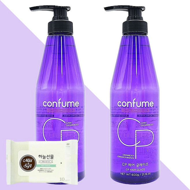 컨퓸 CP 헤어 글레이즈 600ml 2개(+휴대용 물티슈 1개)