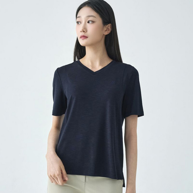 지센 (3컬러) 에센셜 브이넥 반팔 티셔츠 LCTSO472 586831