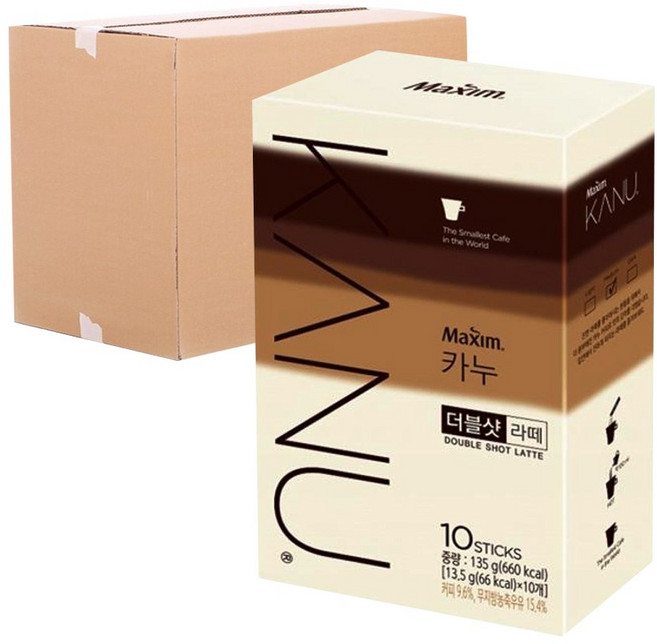 동서 카누 더블샷라떼 10T 10입, 135g, 10개입, 1박스, 135g
