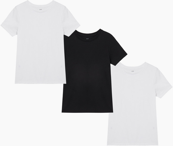 JAJU 여 BETTER 코튼 슬림핏 라운드넥티 3매