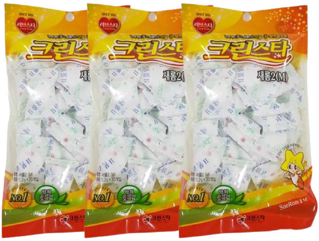 크린스타 나프탈렌 방충제 새롬2(M) 30매입×3개, 5.2g, 3개