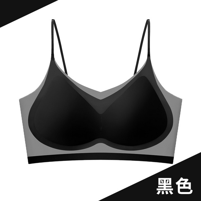冰絲涼感細肩帶內衣 無鋼圈 背心式 無痕 透氣 薄款 抹胸內衣 M 【32/70】