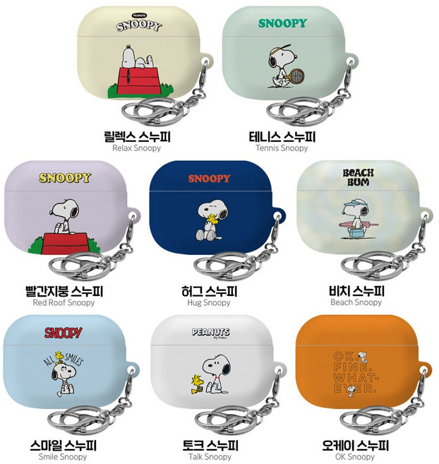 스누피 에어팟 시리즈 하드케이스, 허그 스누피, 1개, 에어팟프로3_라이프