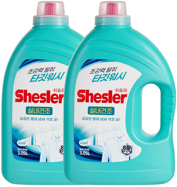 쉬슬러 타깃워시 실내건조 일반 드럼 액체세제 3.05L 2개