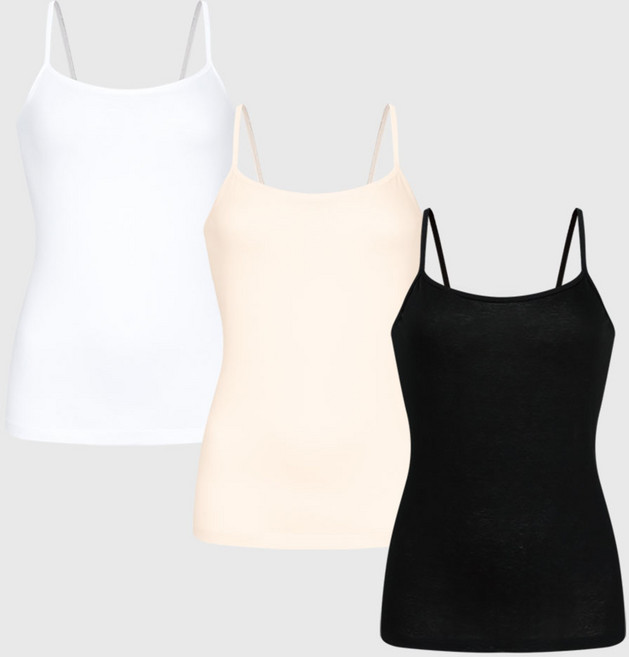 BYC 여성용 순면 끈나시 소프트 런닝 3p