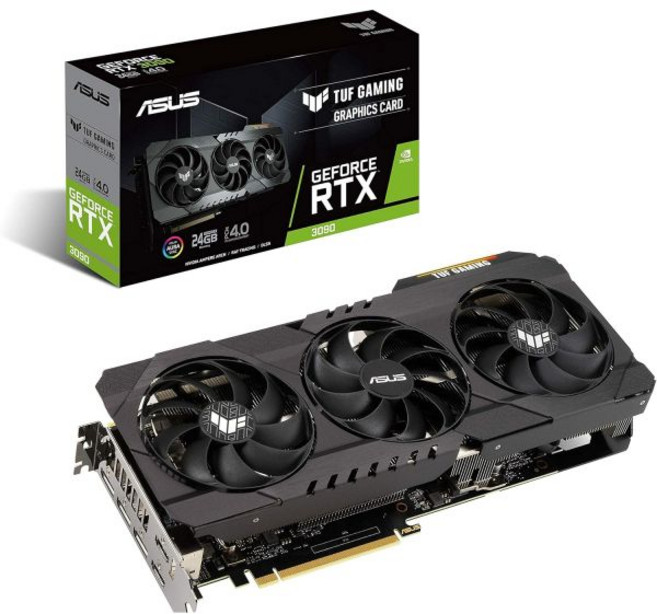 ASUS TUF 게이밍 엔비디아 지포스 RTX 3090 OC 에디션 그래픽 카드 - PCIe 4.0 24GB GDDR6X HDMI 2.1 디스플레이포트 1.4a 듀얼 볼 팬 베