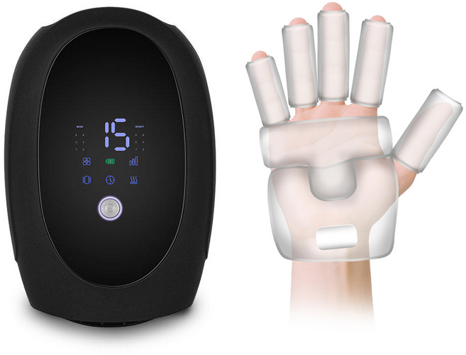 온열 손마사지기 손안마기 손가락분리형 손목마사지기 제로데이, 블랙