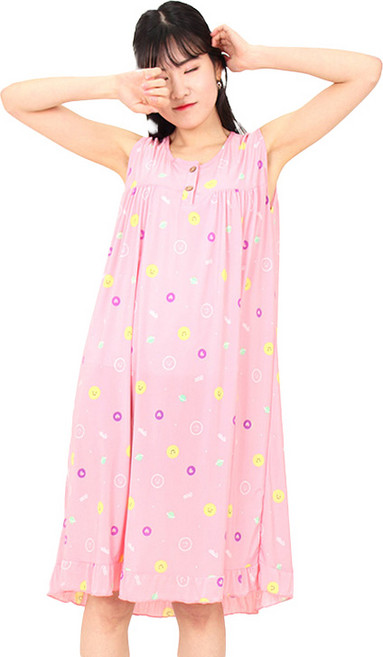 22SS 폭스 냉감 캐릭터 민소매 원피스 잠옷 여성용