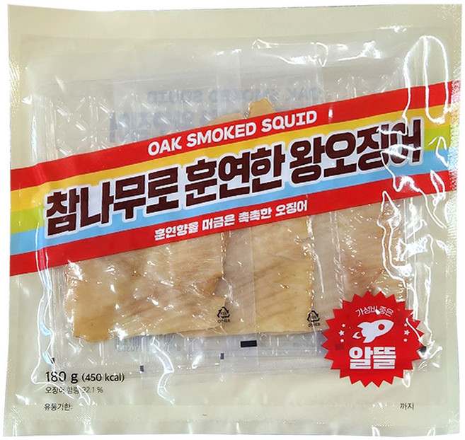 정화식품 참나무로 훈연한 왕오징어, 180g, 1개