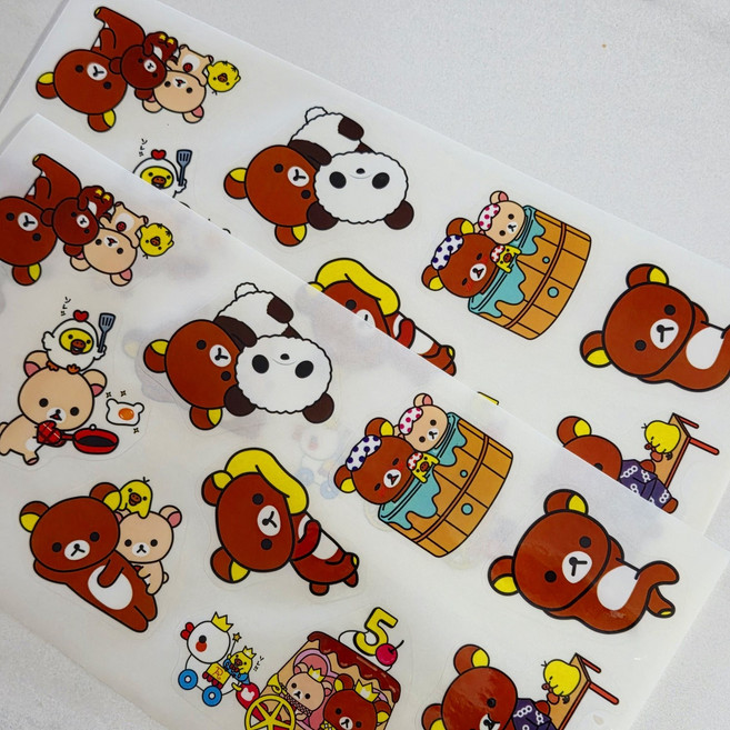 1+1 방수스티커 리락쿠마 판스티커 pvc 리무버블 조각스티커 캐릭터스티커 노트북스티커 대형스티커 산리오, 1개, 리락쿠마 1+1 / 총2장