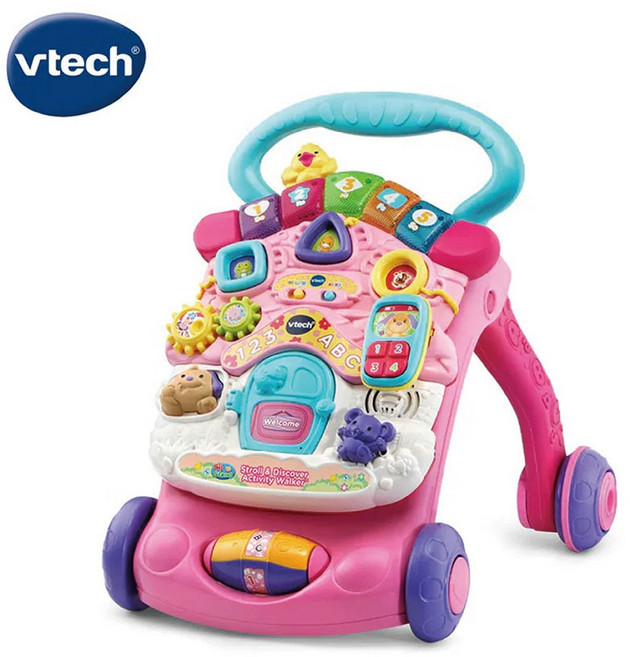 Vtech 2合1多功能寶寶學步車, 粉色#05650, 1個