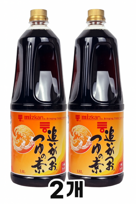 미즈칸 진한 쯔유 국물 간장 소스 일본식 멸치 육수 베이스 요리용 베이스 진한 쯔유 소스 일본 소스 간편 국물요리 3배농축 쯔유 일본 간장 육수 쯔유소면 국수 대용량소용, 1.8L, 2개