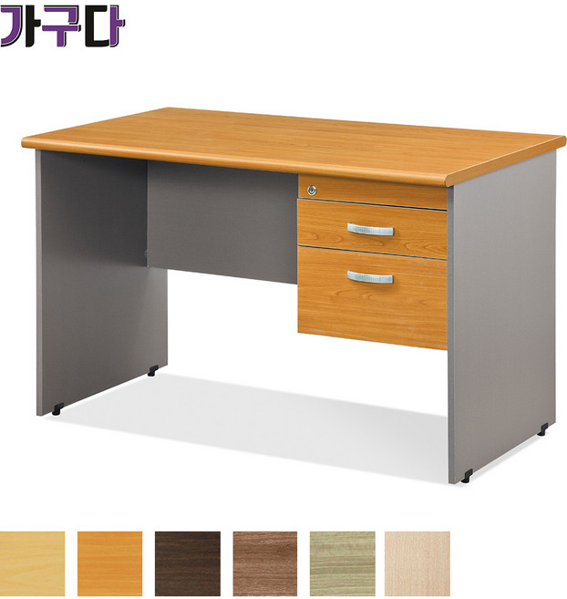사무용가구 CRT 책상 편수, 가로1200 / 색상 오크샤머니 / 서랍 우측