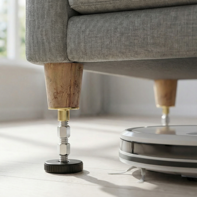 지구원 높이 조절 가구 다리 발, 4개, 모던실버